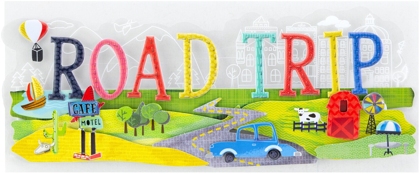 Jolee's Boutique Title Waves Dimensional Stickers - Road Trip, 1pc
