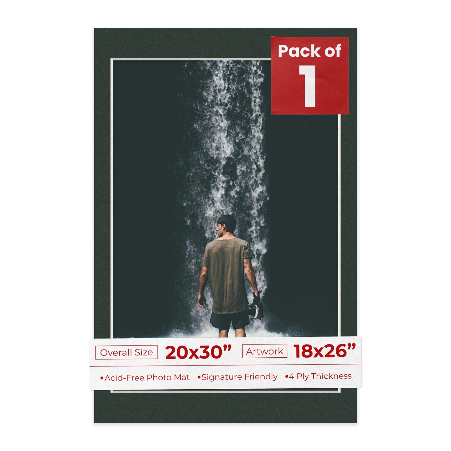Black Mat Board for 20x30 Frames - Fits 18x26 Photos, Color: Black ...