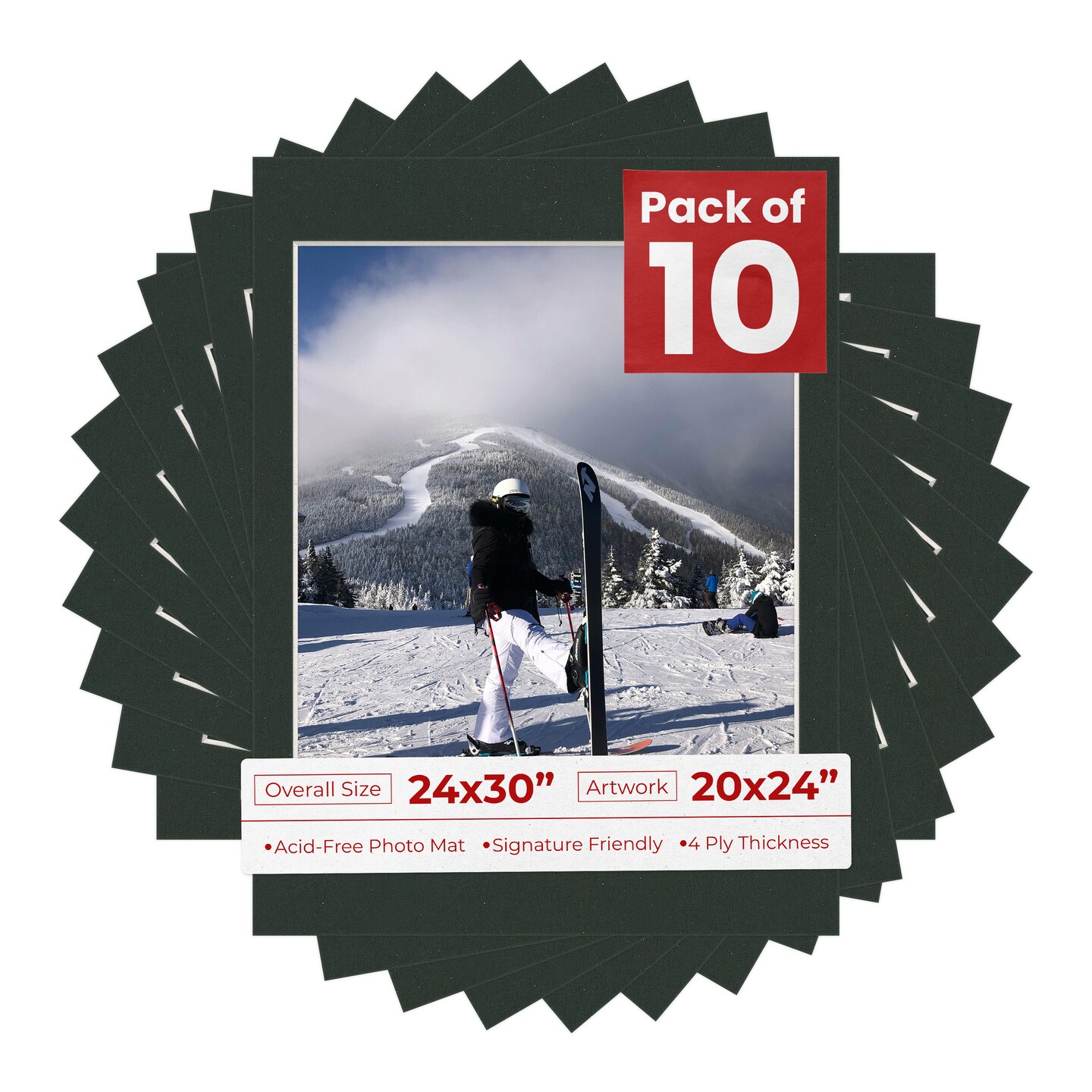 Textured Black Mat Board for 24x30 Frames - Fits 20x24 Photos