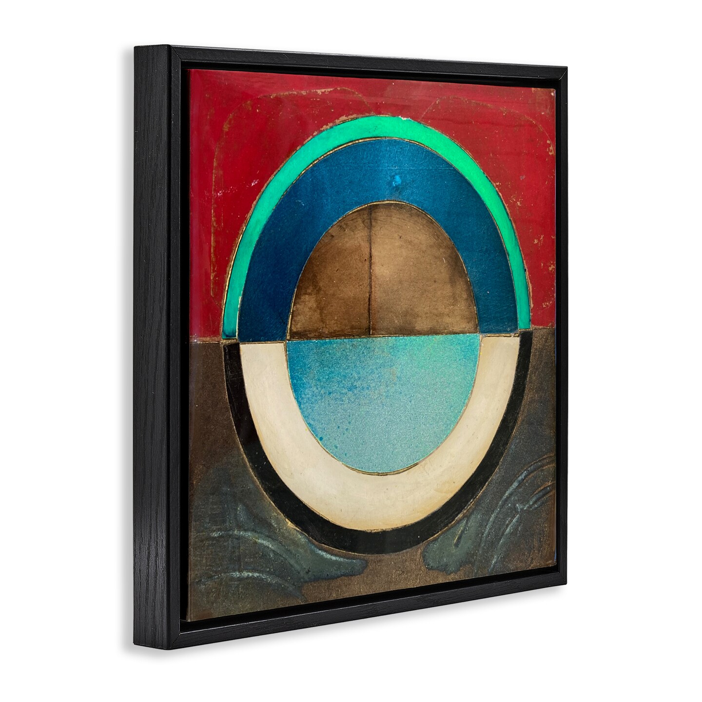 Stupell Industries Round Distressed Circle Floating Frame, design by Matthew Finger