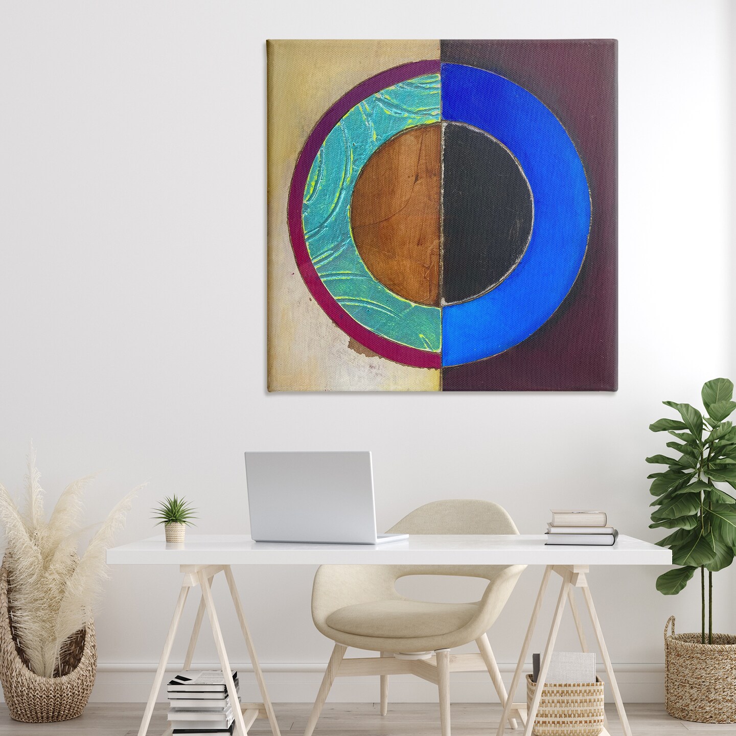 Stupell Industries Nautical Split Circle Canvas, design by Matthew Finger