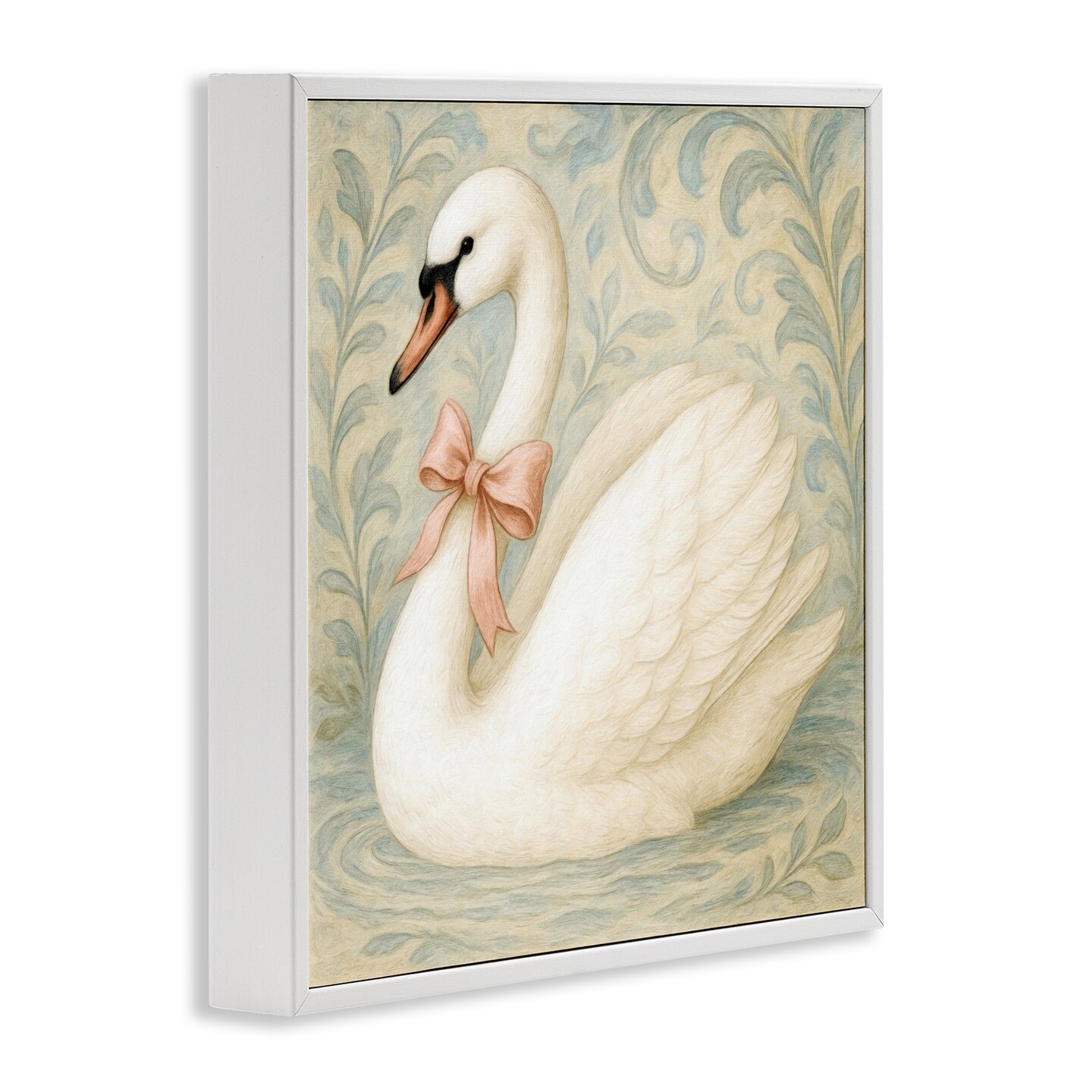Stupell Industries Vintage Leaves Swan Framed Giclee, design by Grotto Studios
