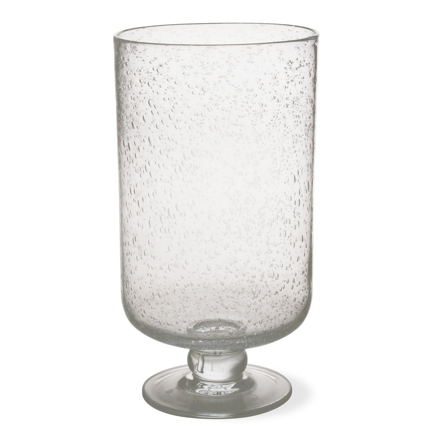 Large Clear Bubble Glass Hurricane Candle Holder - 11.75" H x 6.25" Dia - Elegant Lantern for Everyday Use