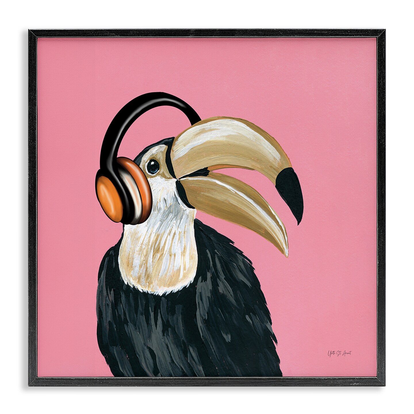 Stupell Industries Toucan with Headphones Framed Giclee Wall Art Design by Yvette St. Amant