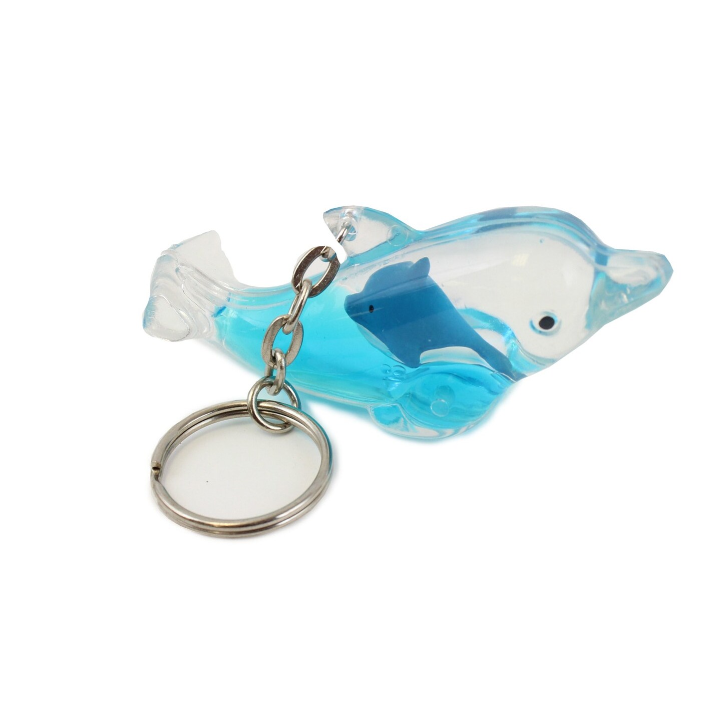 3&#x22; PLASTIC DOLPHIN KEYCHAIN WITH BABY