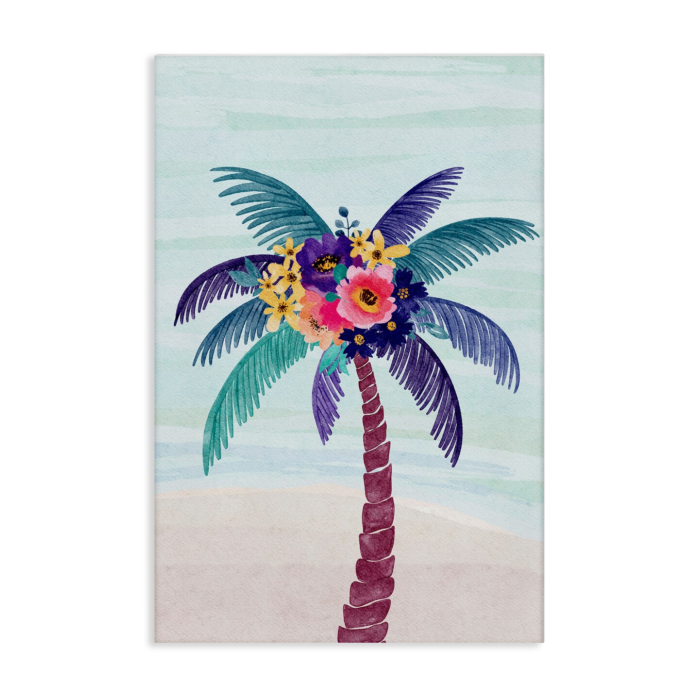 Stupell Industries Floral Palm Tree Beach Canvas Wall Art Design by JJ Design House LLC