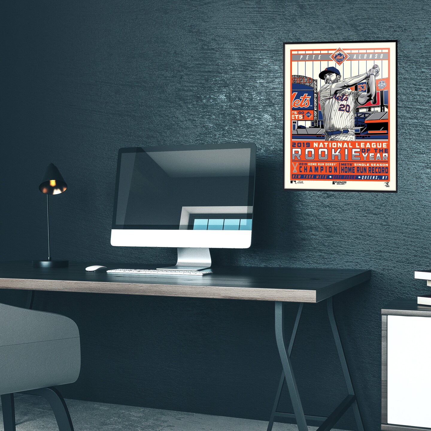Phenom Gallery New York Mets Pete Alonso 2019 Rookie of the Year Deluxe Framed Serigraph Print