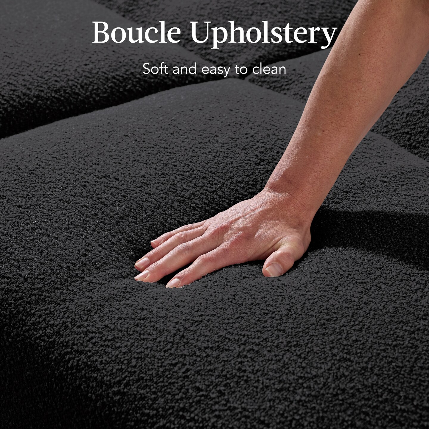 Best Choice Products Curved Convertible Futon, Boucle Fabric Split-Back Sleeper Bed