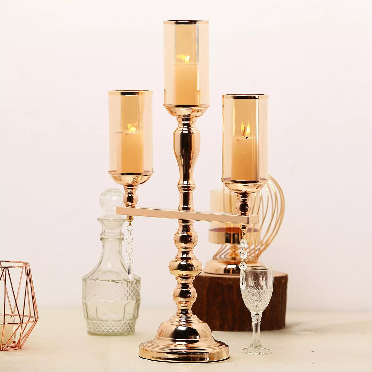 23-Inch tall Gold Candelabra Candle Holder Party Wedding Centerpiece Home Gift