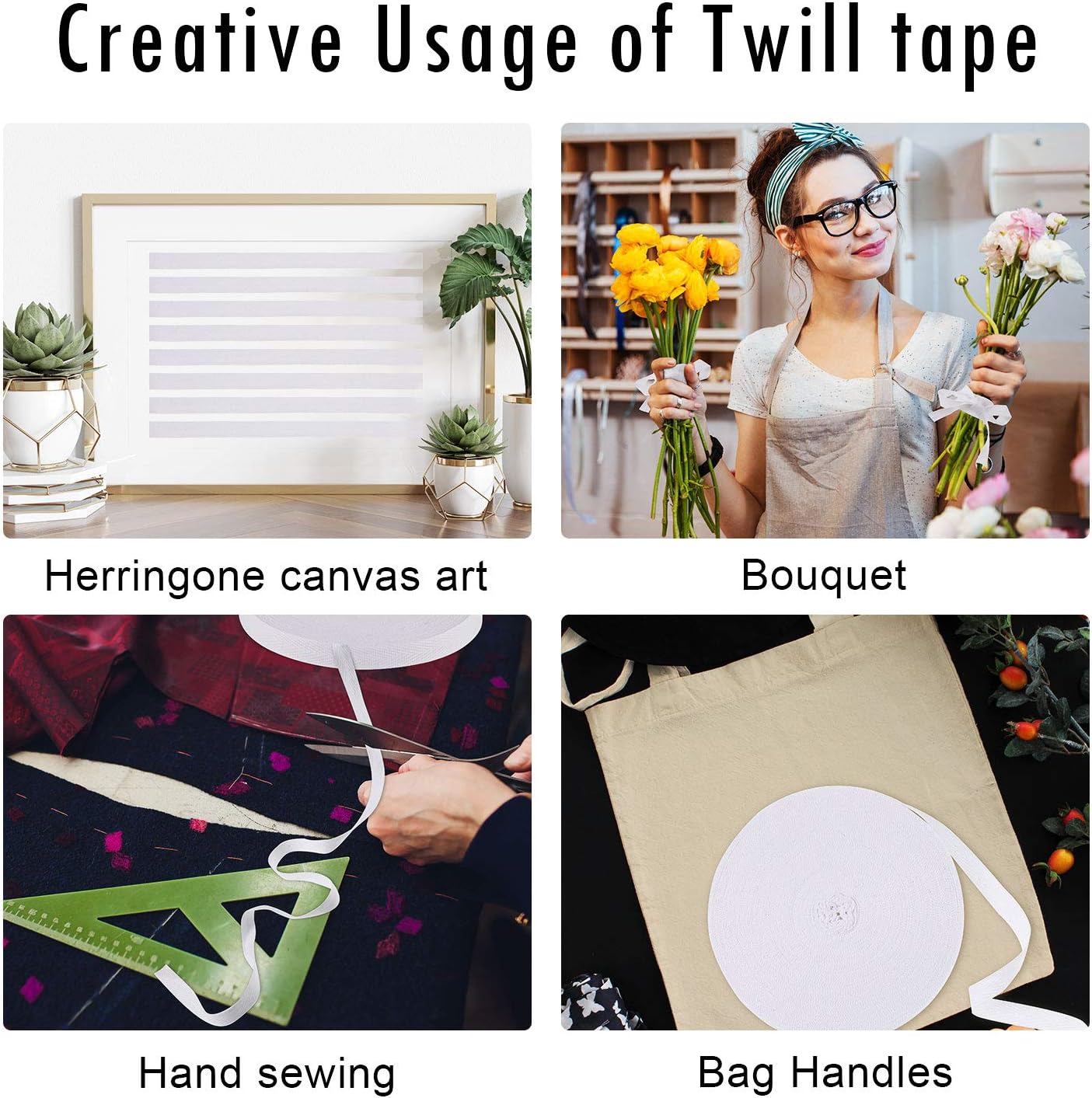 100% Cotton , Soft Natural Twill Tape Ribbon Herringbone Webbing