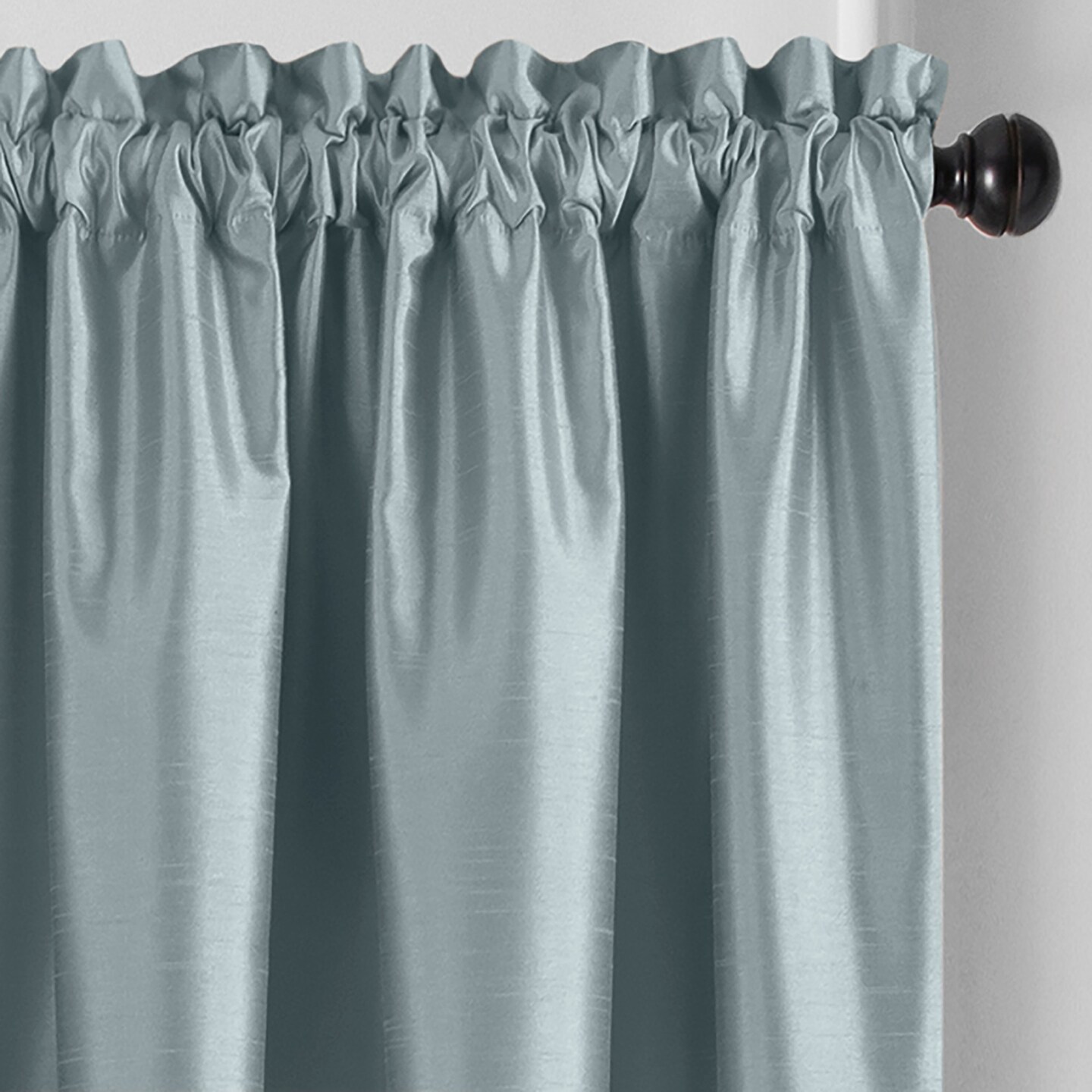 Threadmade Home Colette Faux Silk Blackout Window Curtain, Mineral - 52"W x 84"L