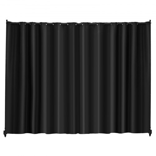 Polyester Fabric Carbon Steel Room Divider with Wheels & Privacy Curtain