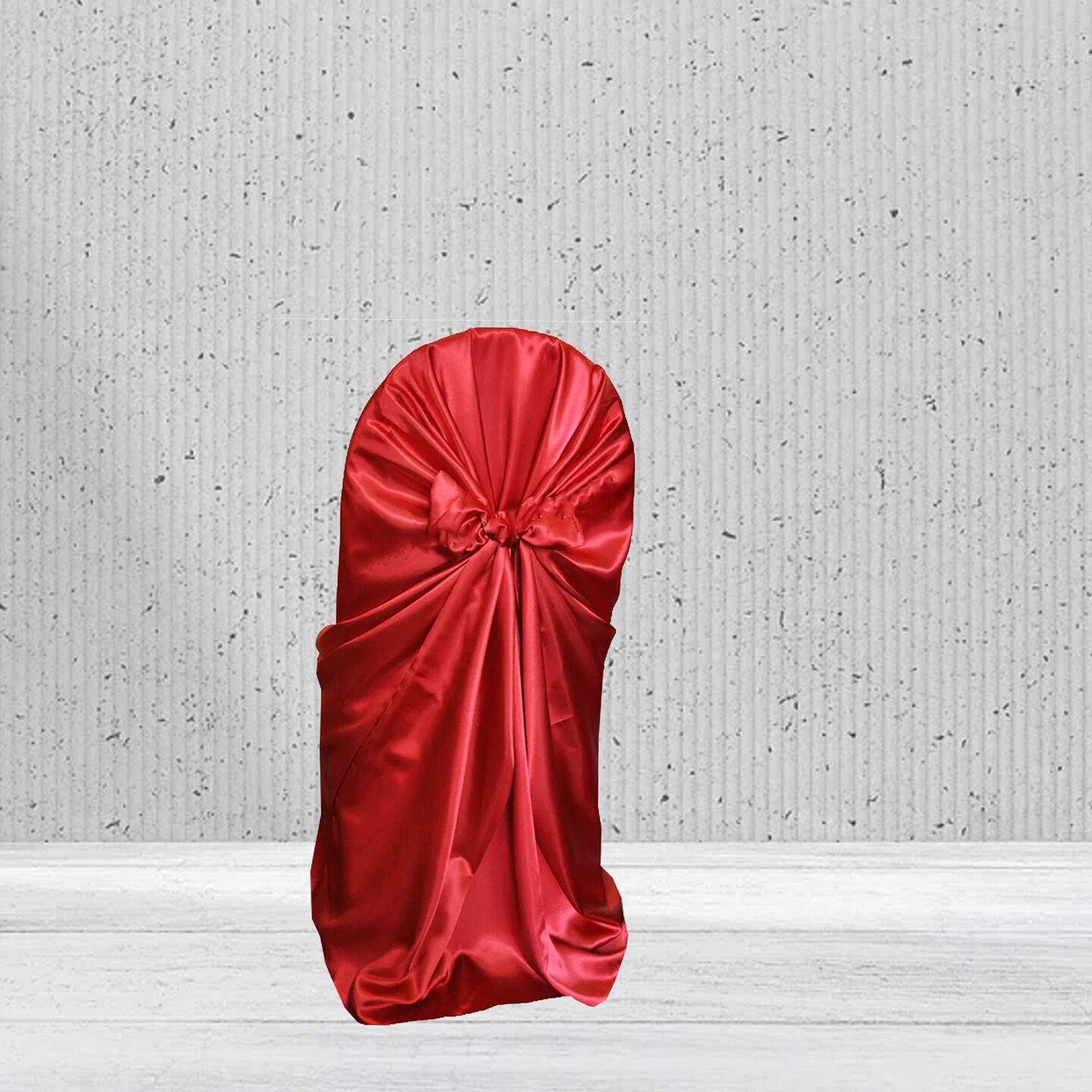1 Piece Satin Universal Self Tie Chair Slipcover Apple Red