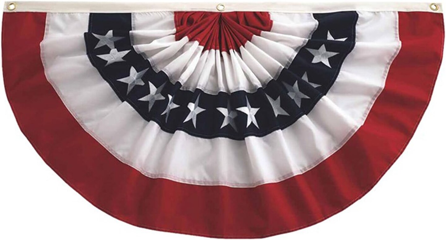 Pleated Fan Patriotic Bunting, 3&#x27; x 6&#x27;,3675