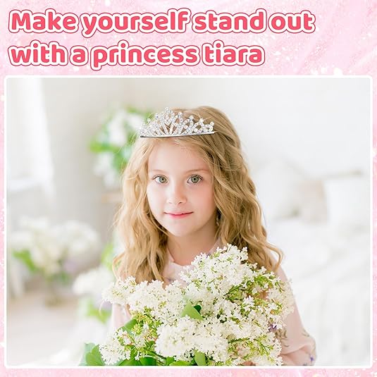 30 Pcs Tiaras Bulk for Girls Princess Crown Rhinestone Tiaras Bendable Adjustable Headband