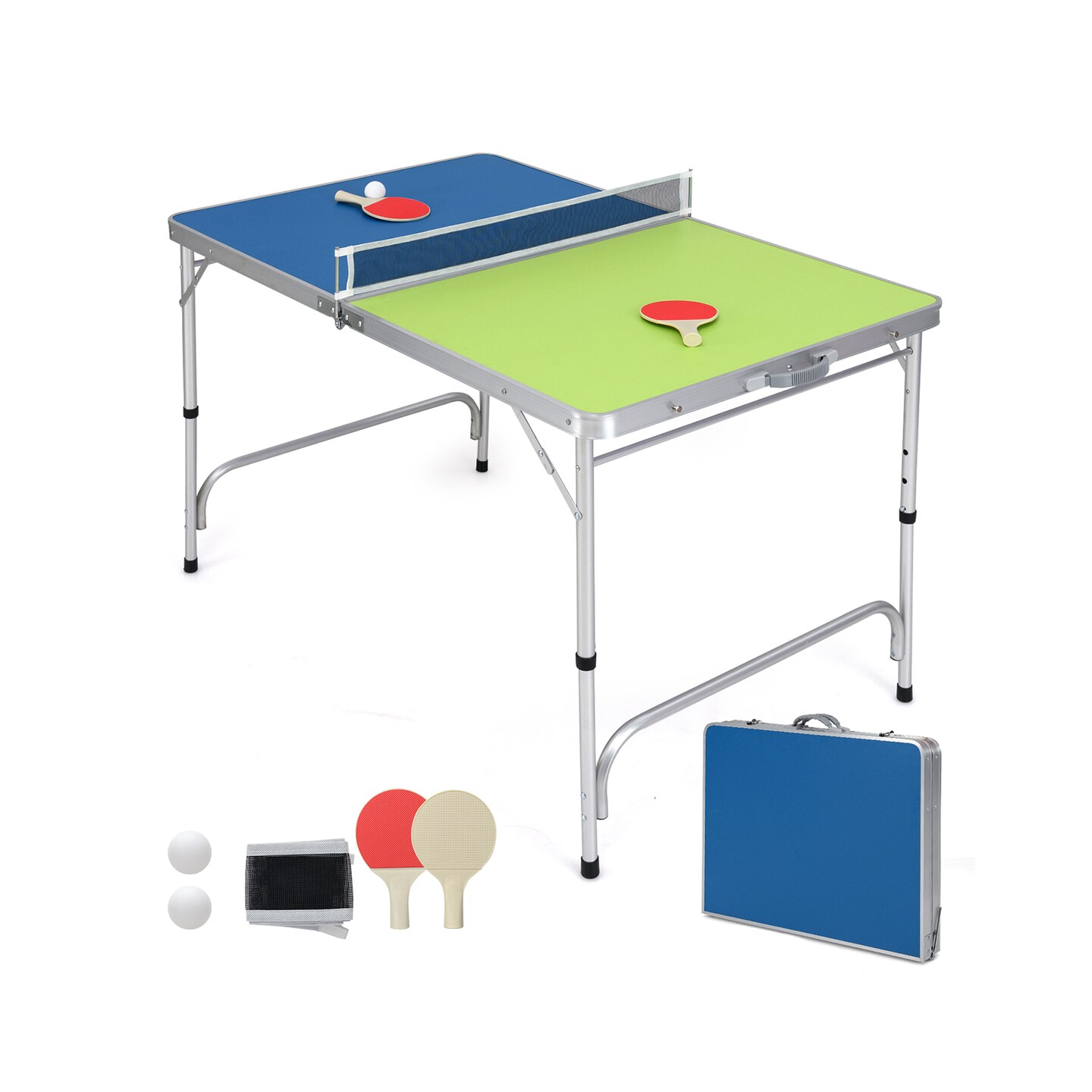 Michael Table Game Foldable Ping Pong Table Game Set Mini Table Tennis Table with ...