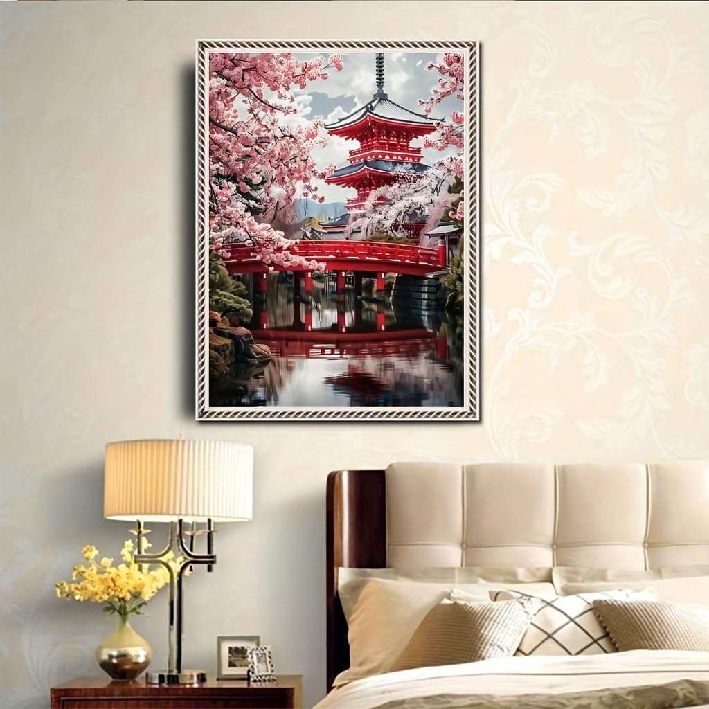 Cherry Blossoms Flower Diamond Painting Kits for Adult