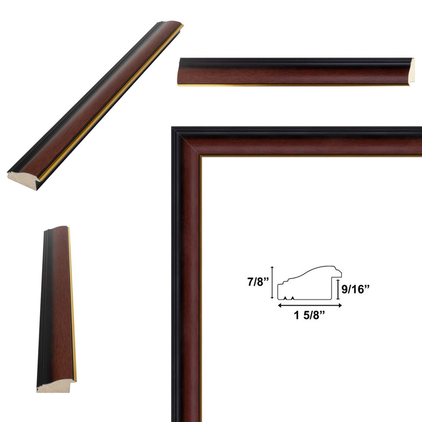 Diploma Mahogany With Gold Line Picture Frame 11x15 frame