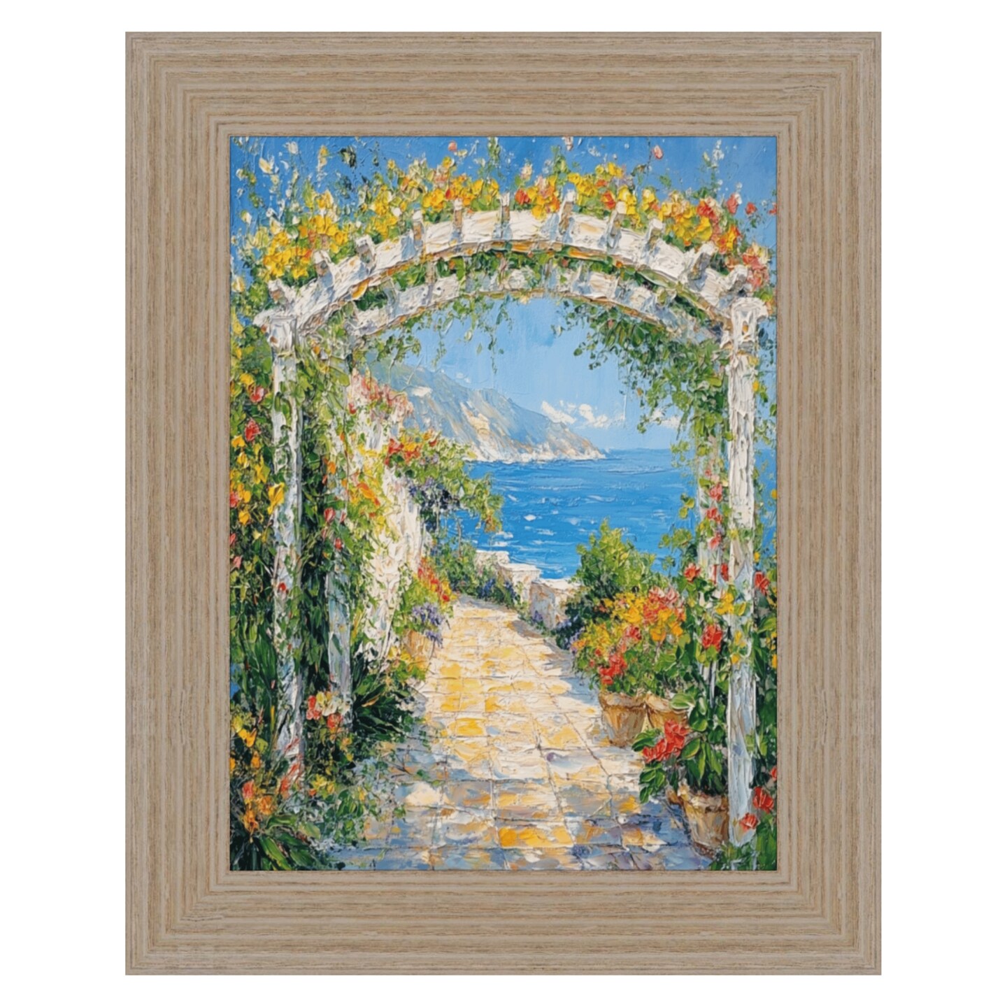 Wide Rustic Light White Grain Wood Picture Frame 16x16 frame