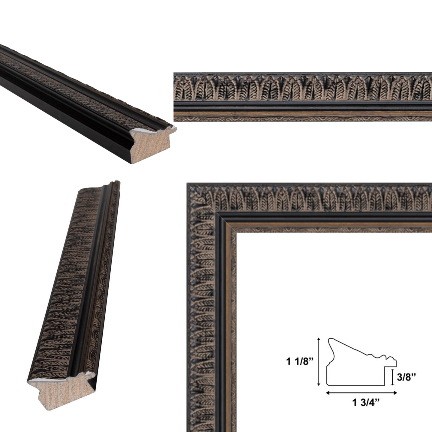 Wheat Leaf Ebony Gold Picture Frame 12x24 frame