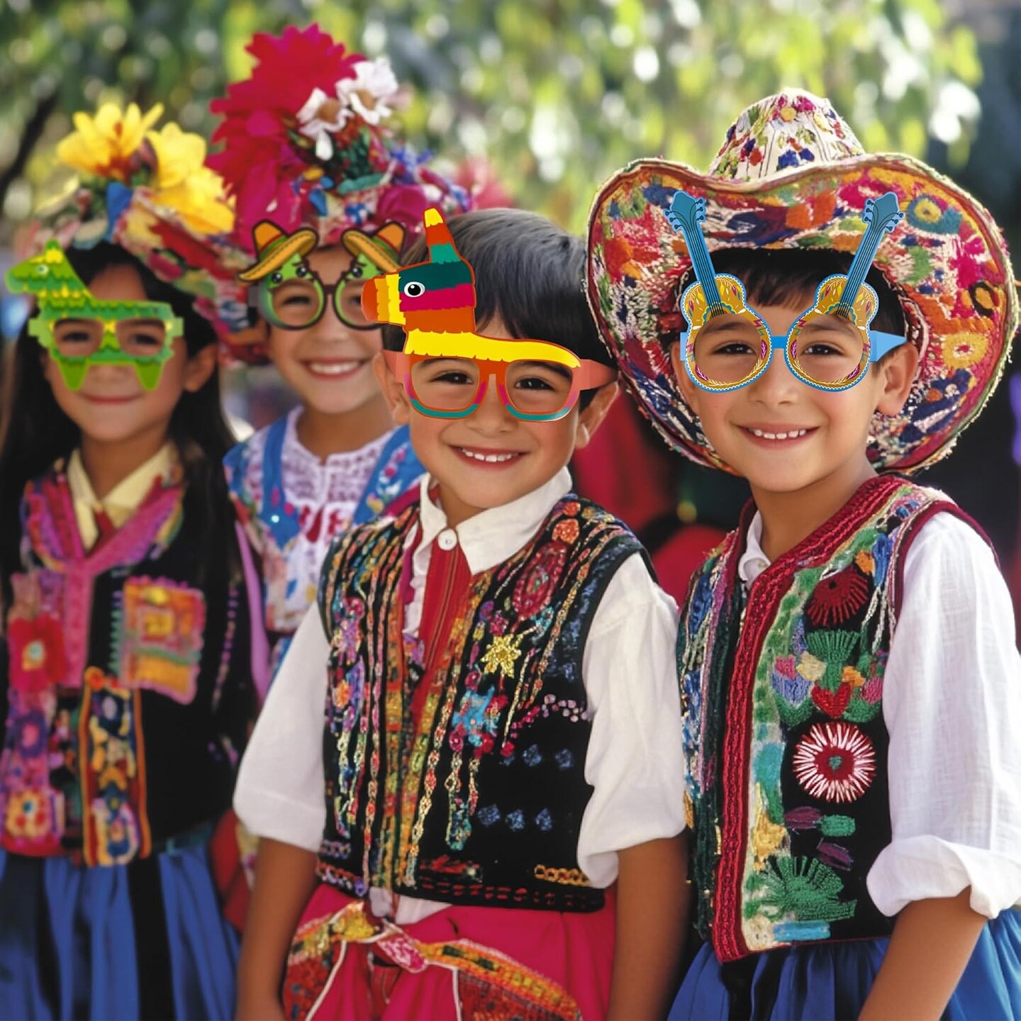 Cinco De Mayo Decorations - 12 PCS Mexican Paper Eyeglasses for Taco - Fiesta Party Decorations for Birthday Accessories Party Favors Decor Outfit Dress,Cinco De Mayo Shirts for Women