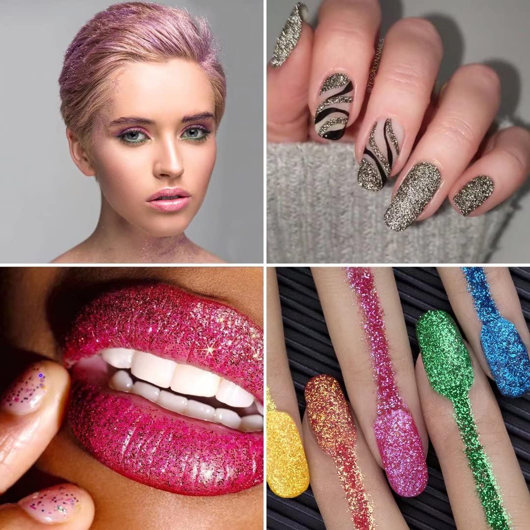 Iridescent Lilac Fine Glitter 4 oz Glitter Powder for Tumblers Resin Crafts Slime Cosmetic Nail Painting Festival Decoration