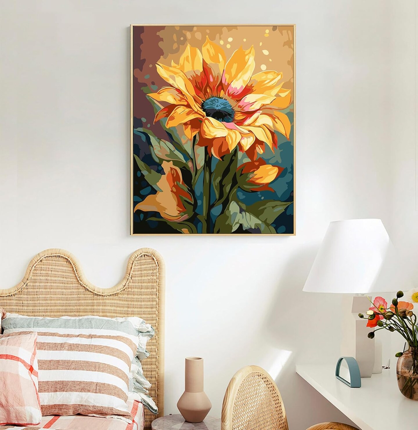 Paint by Numbers Kit for Adults Beginners, Sunflower Acrylic Adult Paint by Number Kits on Canvas, Sunflower Digital Oil Number Painting Kits for Home Decor Gift 16&#x22;x20&#x22;