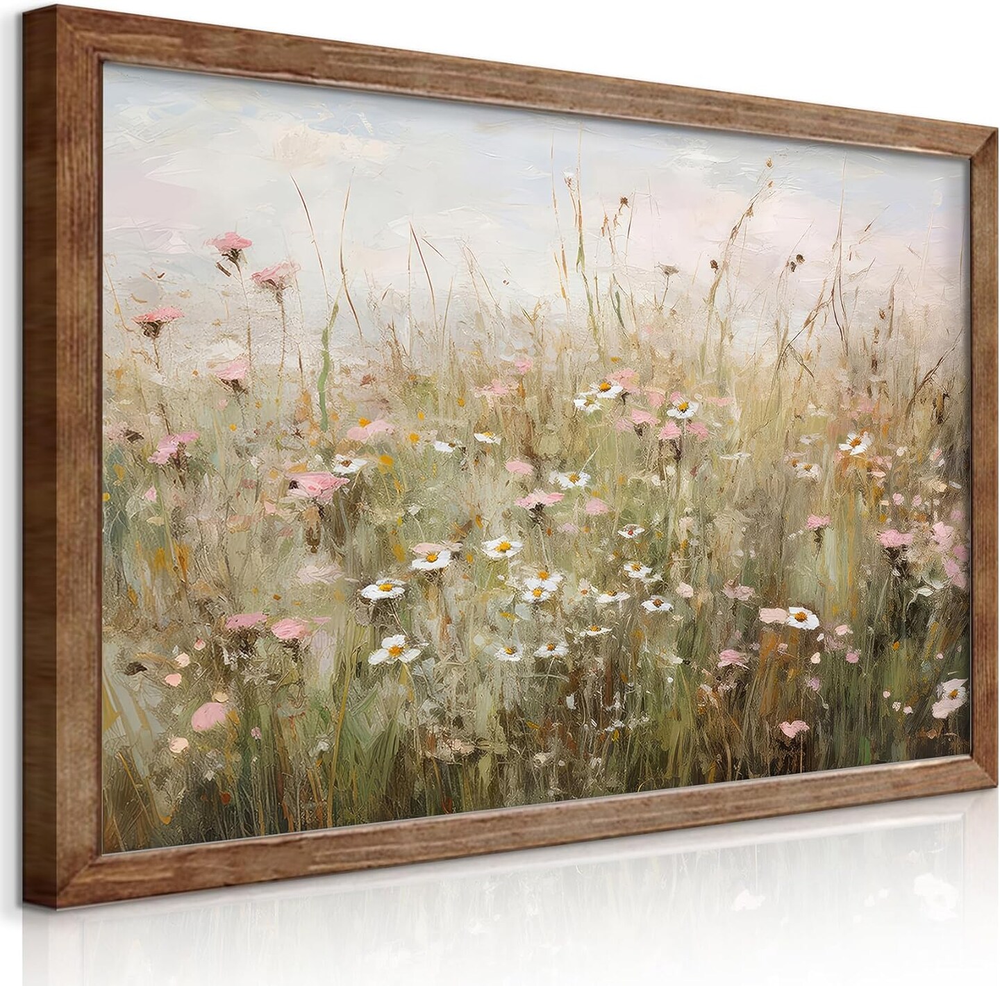 Summer Vintage Wildflower Wall Decor, Retro Botanical Floral Posters Prints, Country Field Landscape Paintings, Flowers Pictures for Living Room, Bedroom, Bathroom Art, Unframed (12x16 Inch)