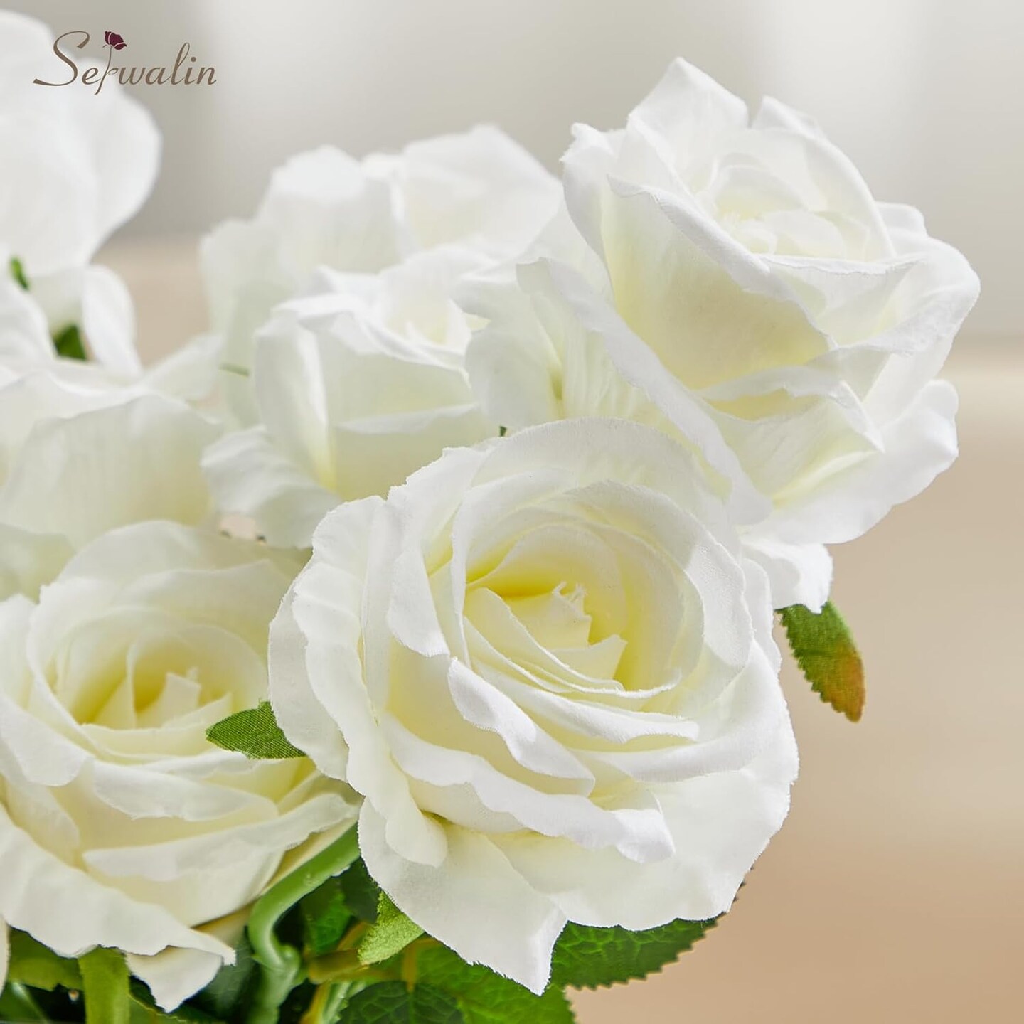 20pcs Artificial White Roses