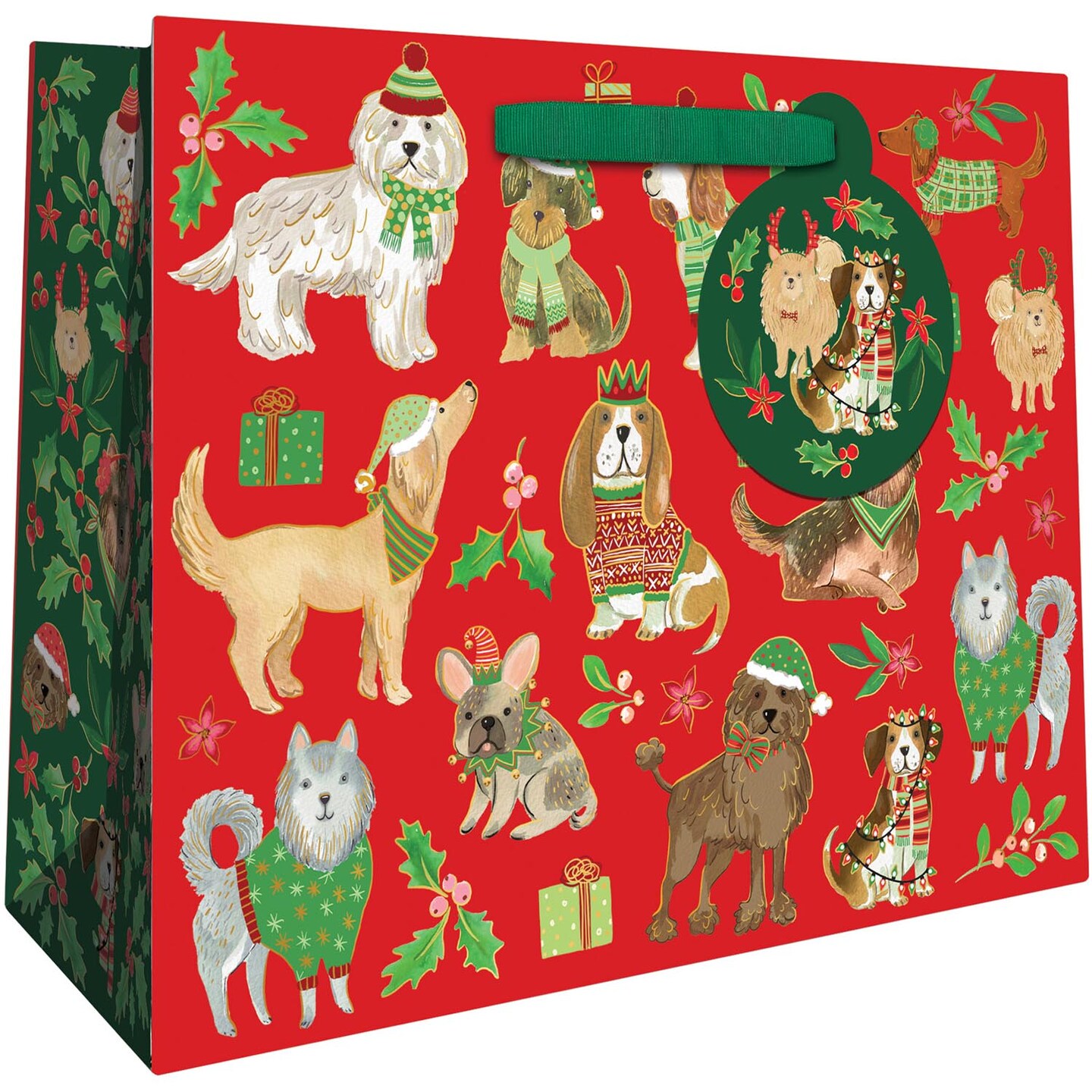 Pack/6: Canine Christmas Gift Bag - 10 x 4 x 8&#x22;