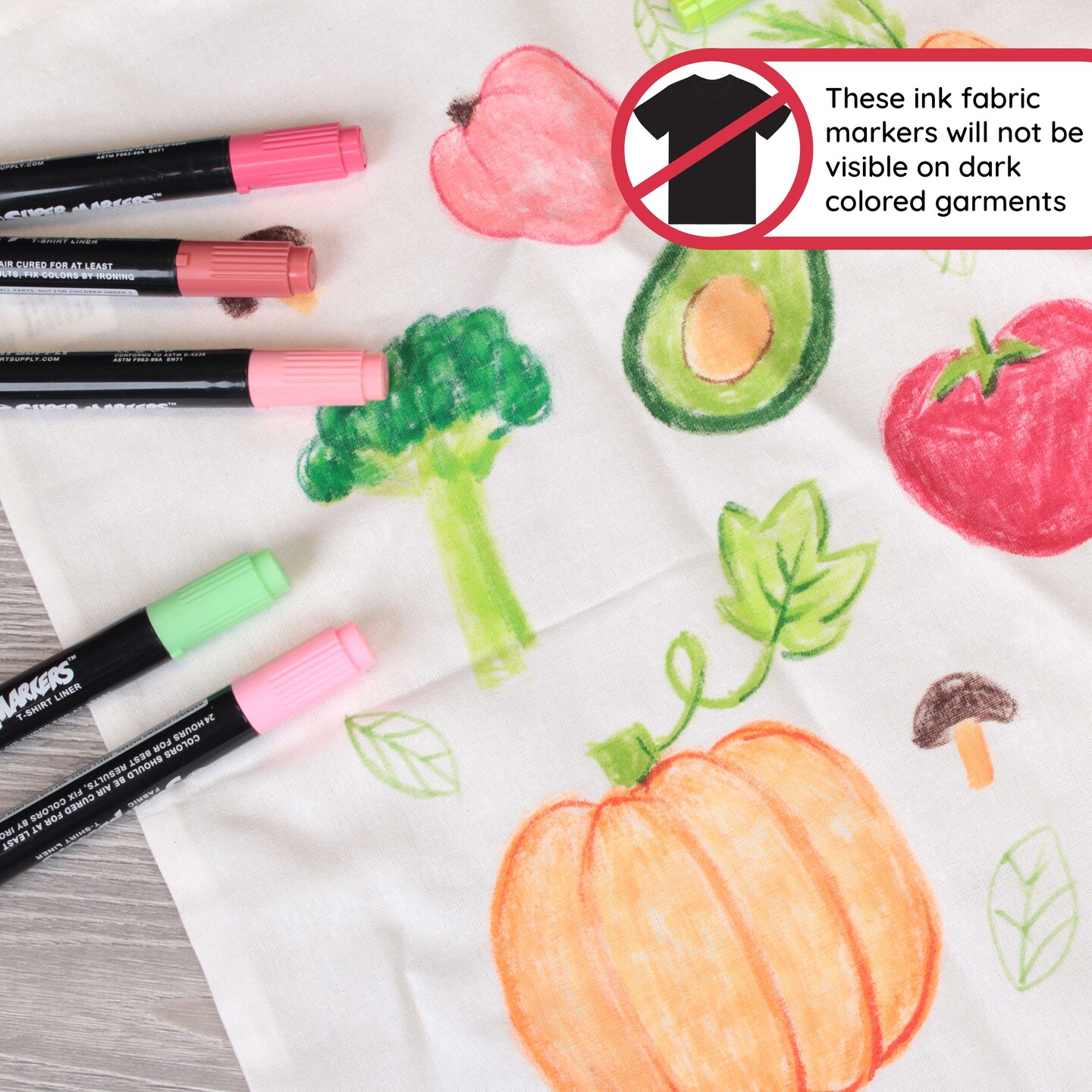 20 Unique Pastel Colors Dual Tip Fabric &#x26; T-Shirt Marker Set - Double-Ended Fabric Markers with Chisel Point and Fine Point Tips - Bold Permanent Ink