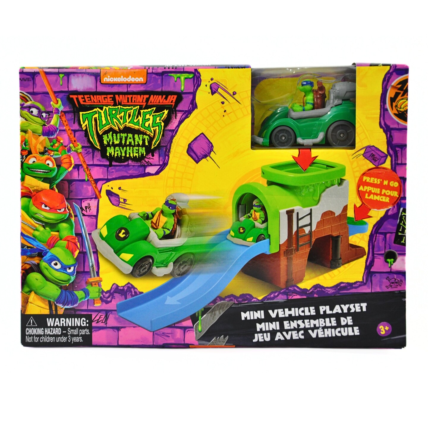 Legend Toys Teenage Mutant Ninja Turtles TMNT Mini Vehicle Playset &#x2013; Ninja Turtles Race Track &#x26; Car Adventure - Officially Licensed