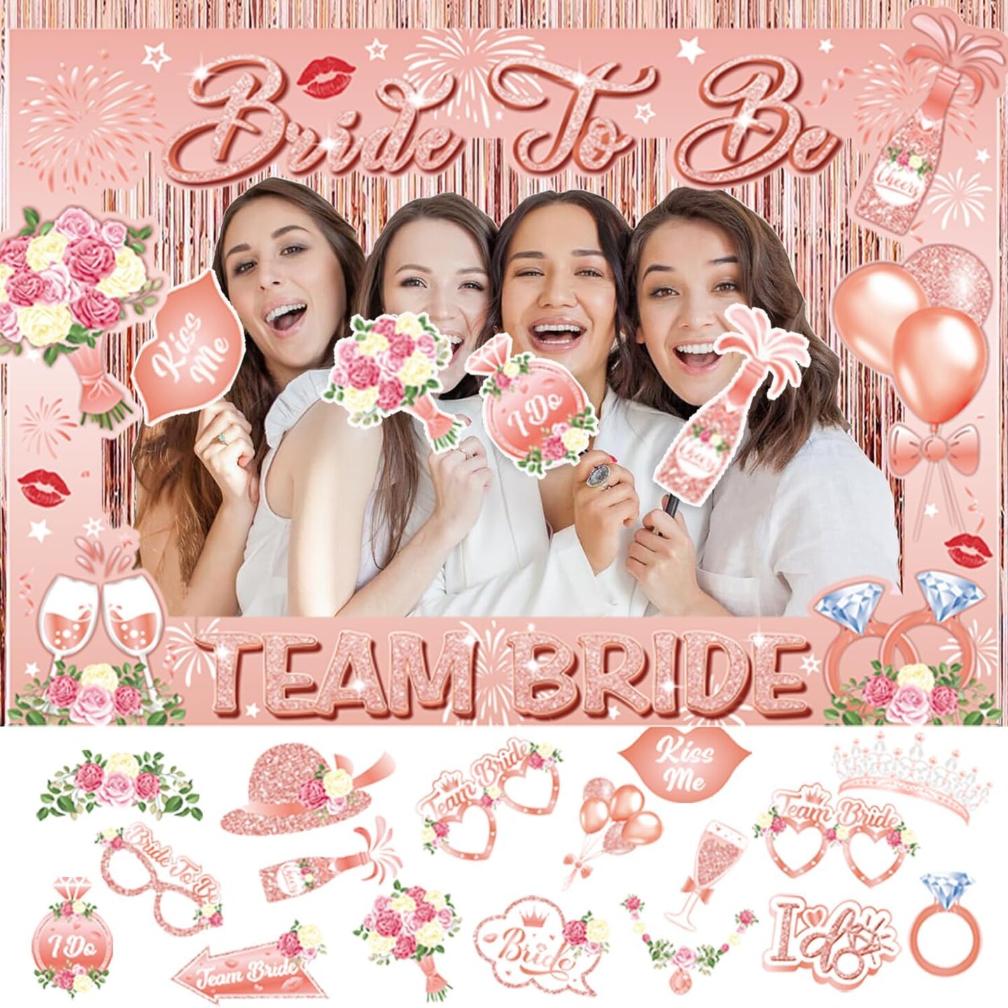 Bridal Shower Photo Booth Props, Shiny Bachelorette Party Decorations Giant Bride to Be Selfie Frame, Wedding Photo Booth Props, Rose Gold Bachelorette Party Supplies Welcome to Seller Assistant Please log in to your account to start working Log i