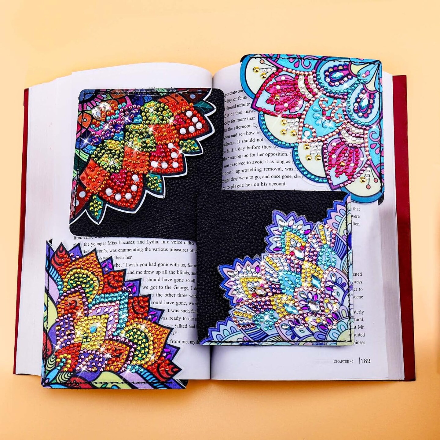4 PCS Diamond Art Bookmarks – DIY Corner Bookmark Kits for Kids, Cute Sparkling Bookmarks for Book Lovers