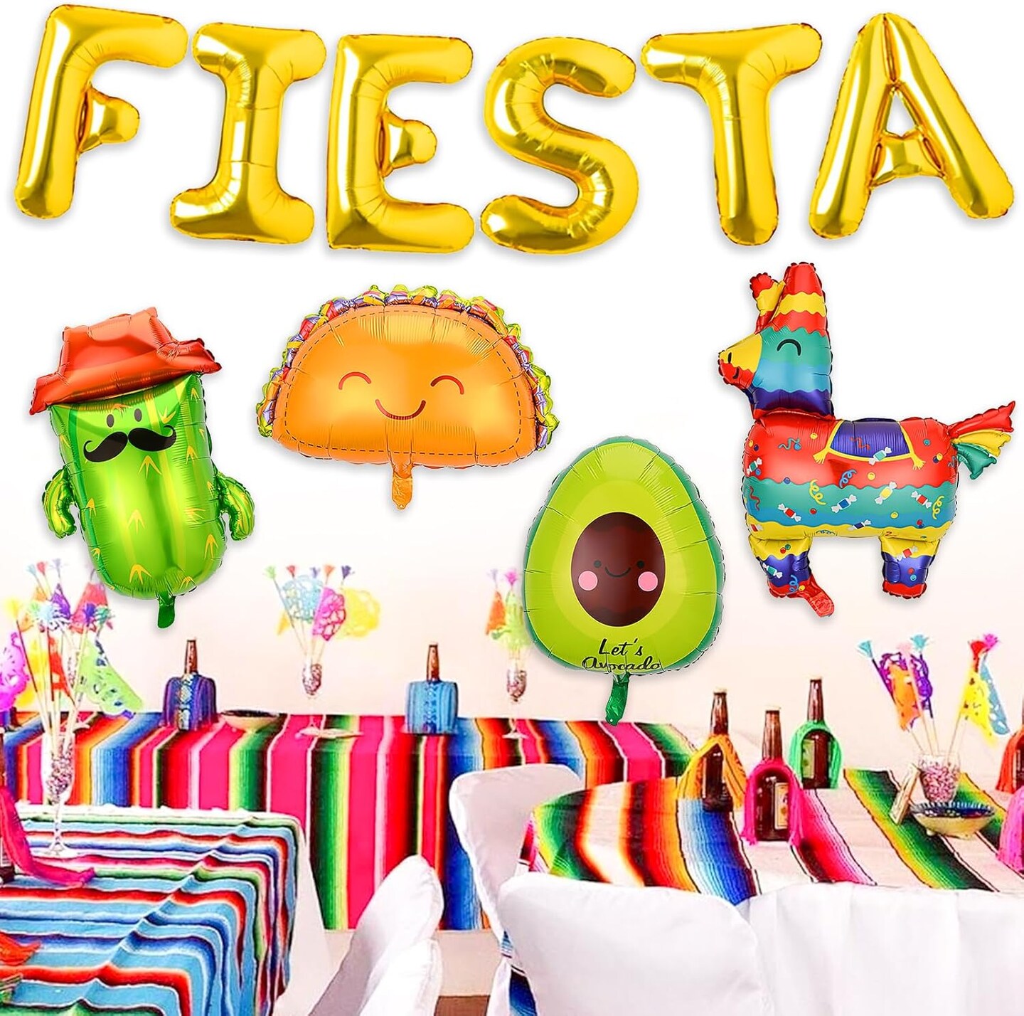 Cinco De Mayo Fiesta Balloon Decorations, 17 Pcs Huge Taco Party Balloons, Fiesta Supplies for Mexican Party