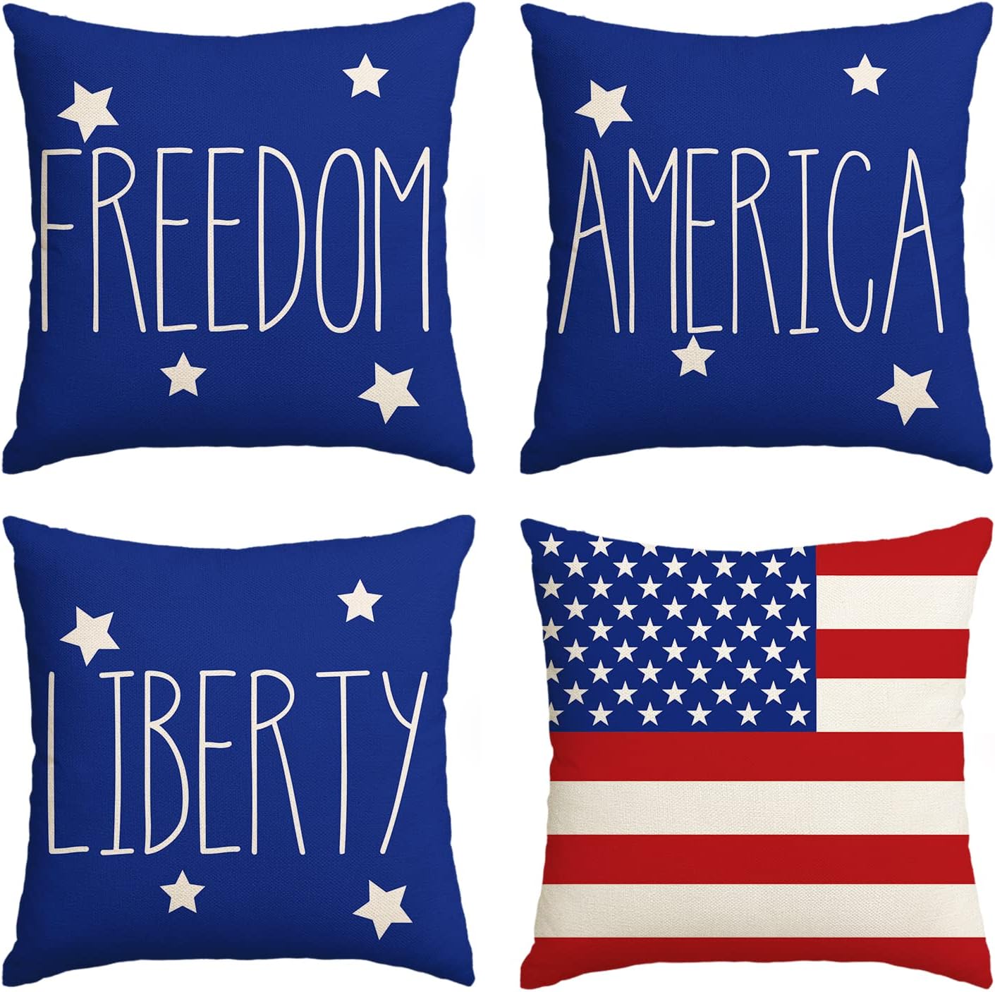 Freedom America Liberty USA Flag Independence Memorial Day Decorations for Home Red