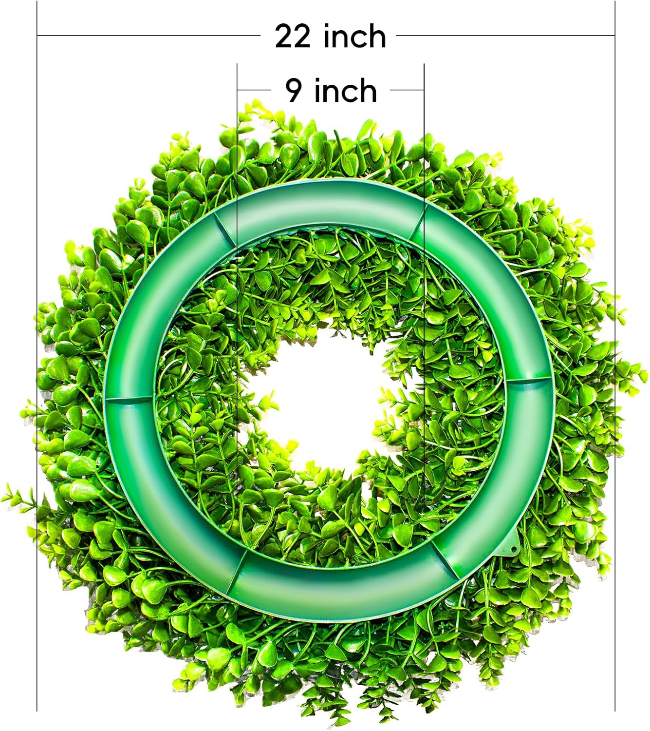 22&#x22; Boxwood Wreath for Front Door &#x2013; Summer Farmhouse Wreath for Indoor and Outdoor Decor