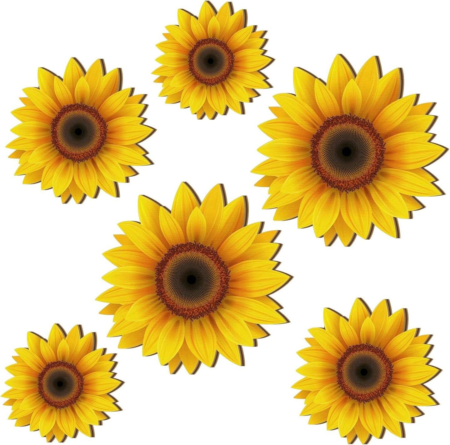 Summer 6 Pcs Sunflower Wall Decor &#x2013; Wooden Sunflower Wall Art and Hanging Signs for Home, Kitchen, and Porch Decoration