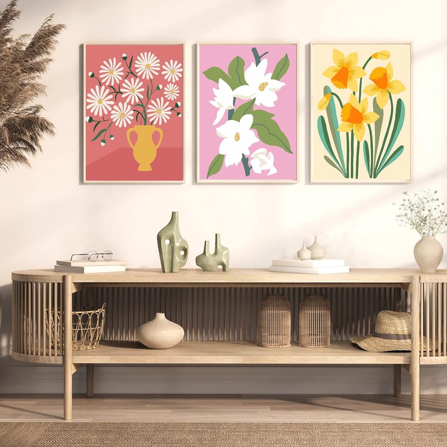 Flower Paint by Numbers for Adults Kids Beginners,Easy Acrylic Paint by Number Kits on Canvas Without Frame,Oil Painting Kits Present for Home Wall Decor 9.8x13.7inch
