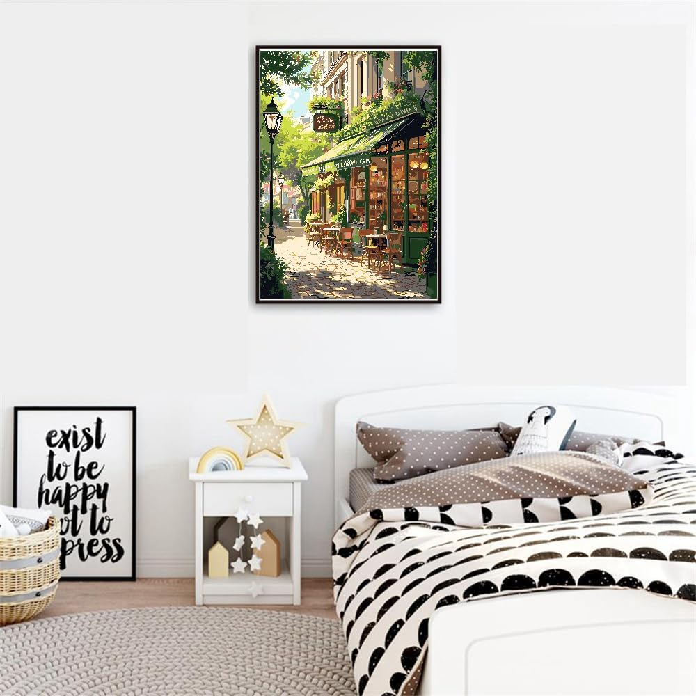 Paint by Numbers Kit for Adults, Easy Street Cafe