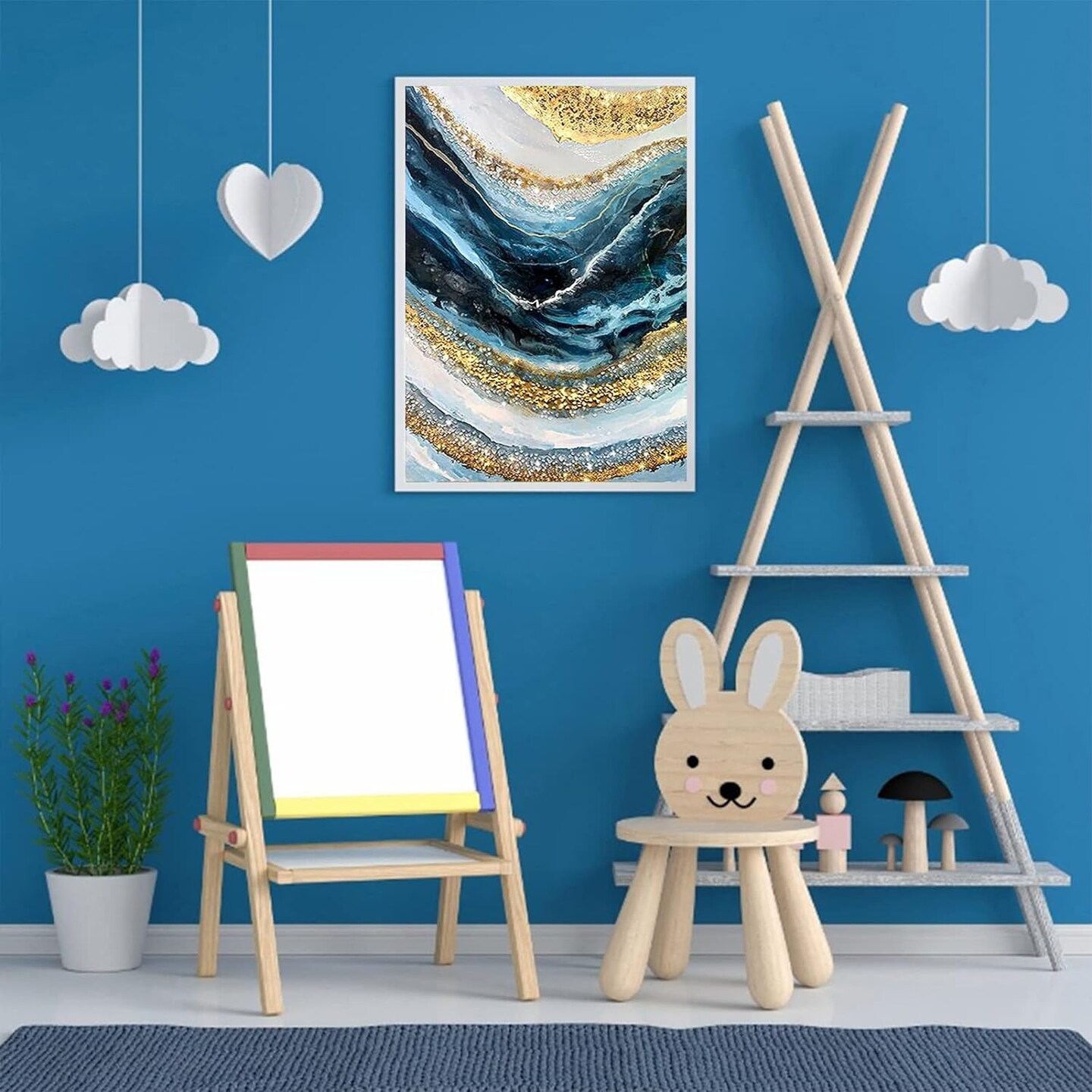 Abstract 5D Diamond Painting Kits for Adults Landscape Wave Paint with Diamonds Full Round Embroidery Pictures Arts Kits Diamond Art Kits for Home Wall Decor 11.8x15.7in