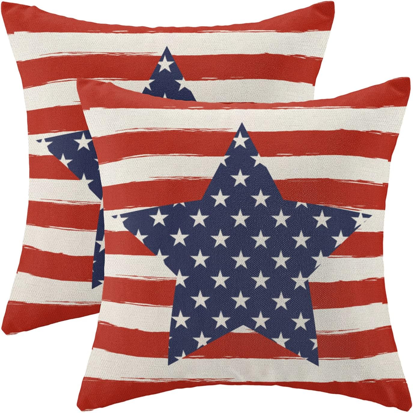 Throw Pillows American Flag USA Patriotic Outdoor Cushion Cases for Couch Bed Decorations