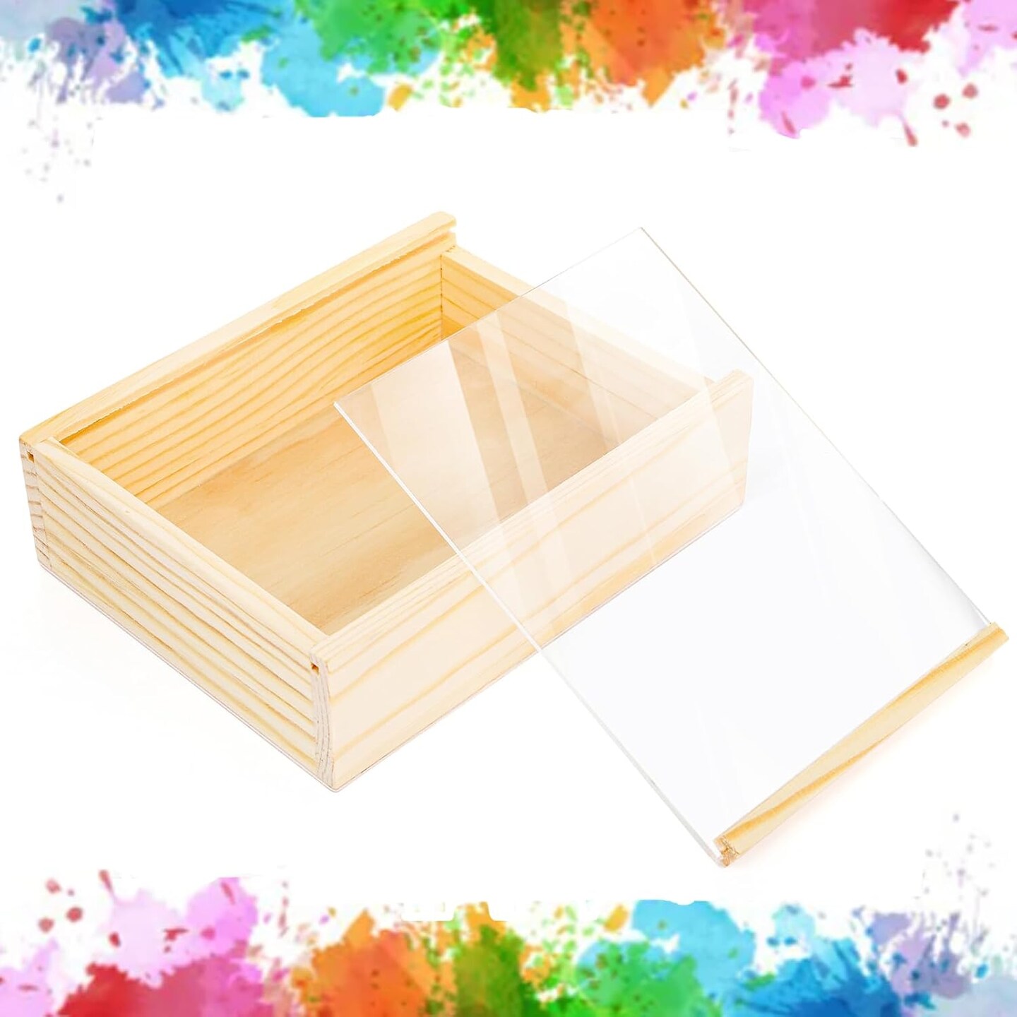 12 Pack Unfinished Wood Crates Box For Crafts