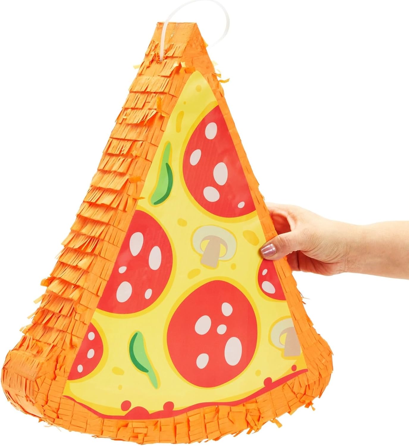 Pizza Pinata - Food Themed Birthday Party Decorations, Table Centerpiece (Small, 16.5 x 13.5 x 3 in)
