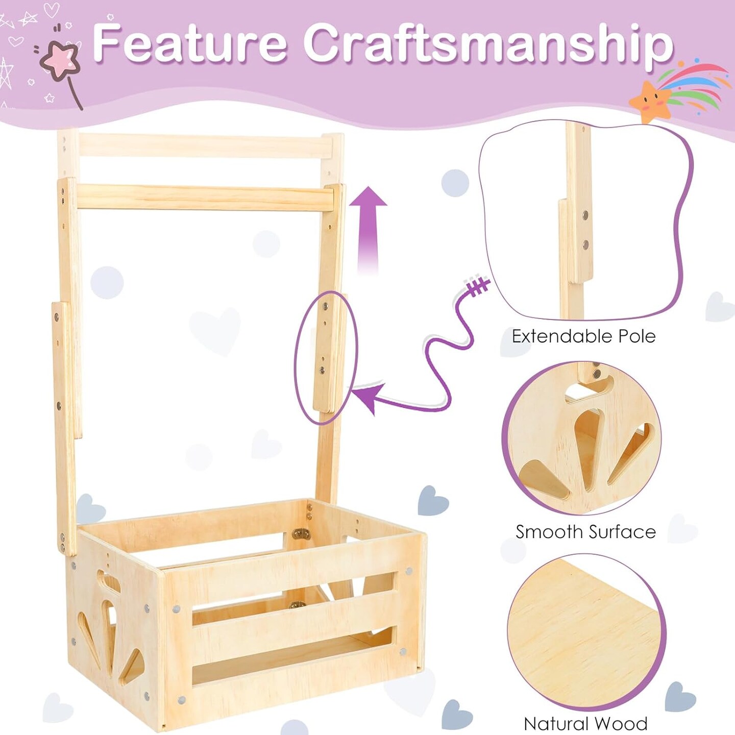 Baby Storage Crate Closet with Adjustable Handle,