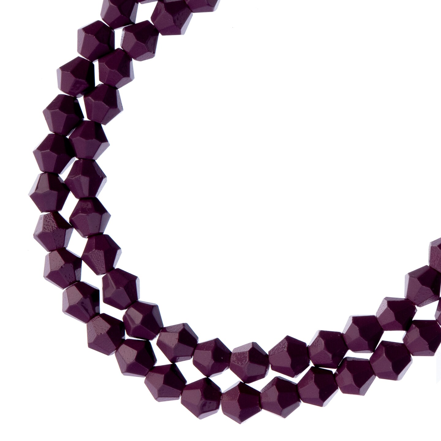 Crystal Lane DIY 2-Strand 7in Opaque Finish Glass Bicone Bead Strands