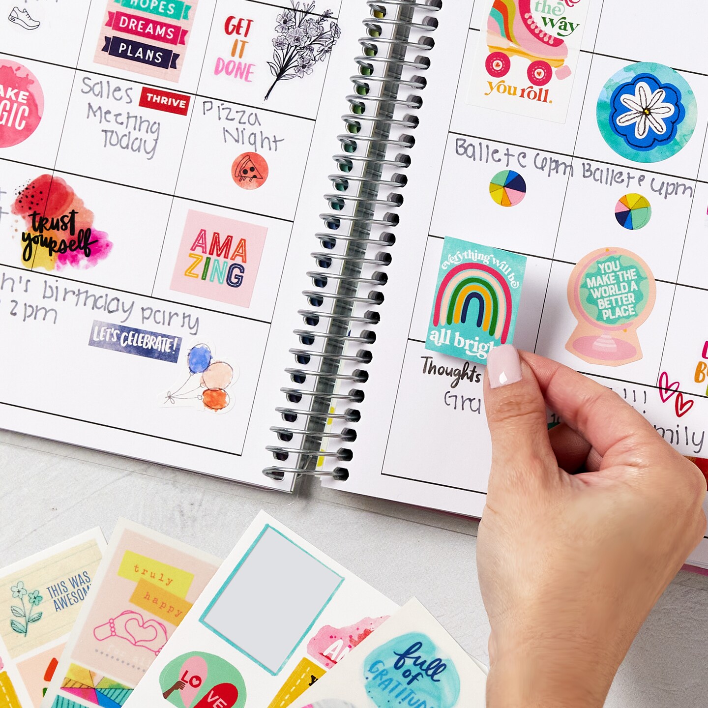 Avery + Amy Tangerine Designer Collection Planner Stickers, 20 Sheets of Weekly Planner Stickers, Set of 744 Planner Stickers, Monthly and Daily Accessories for Journals and Calendars (6782)