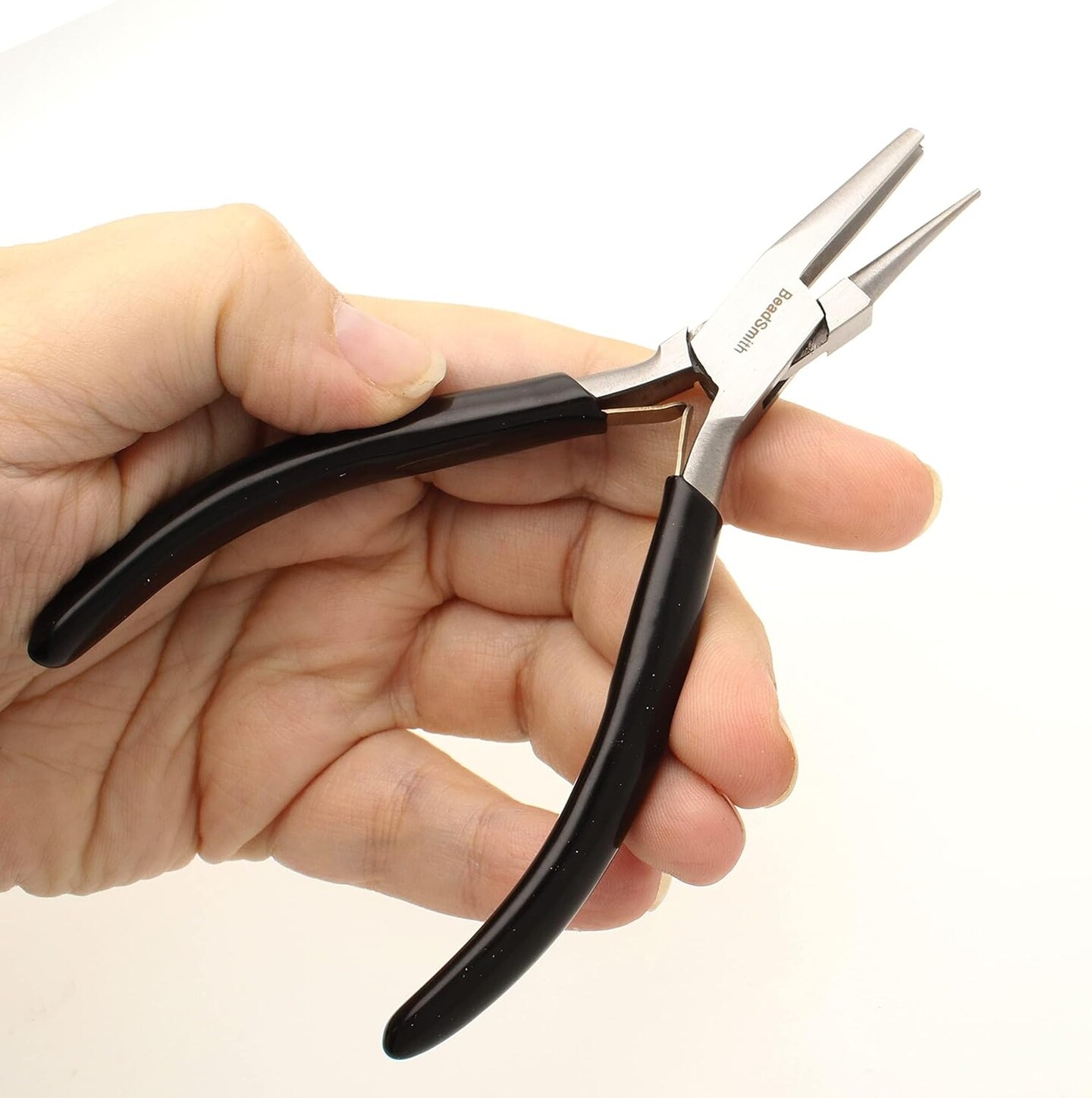 The Beadsmith Concave (Hollow)/Round Nose Piers – Wire Looping and Wire Bending Plier – 5 inches (127mm) - Tool for Jewelry Making