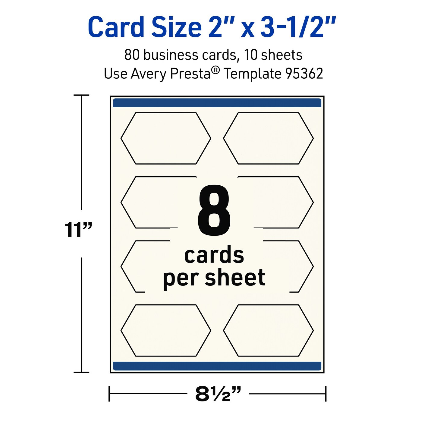 Avery Printable Geo Business Cards, Sure Feed Technology, 2" x 3-1/2", Matte Ivory Cardstock, Print-to-The-Edge, Laser/Inkjet Printable, 80 Total