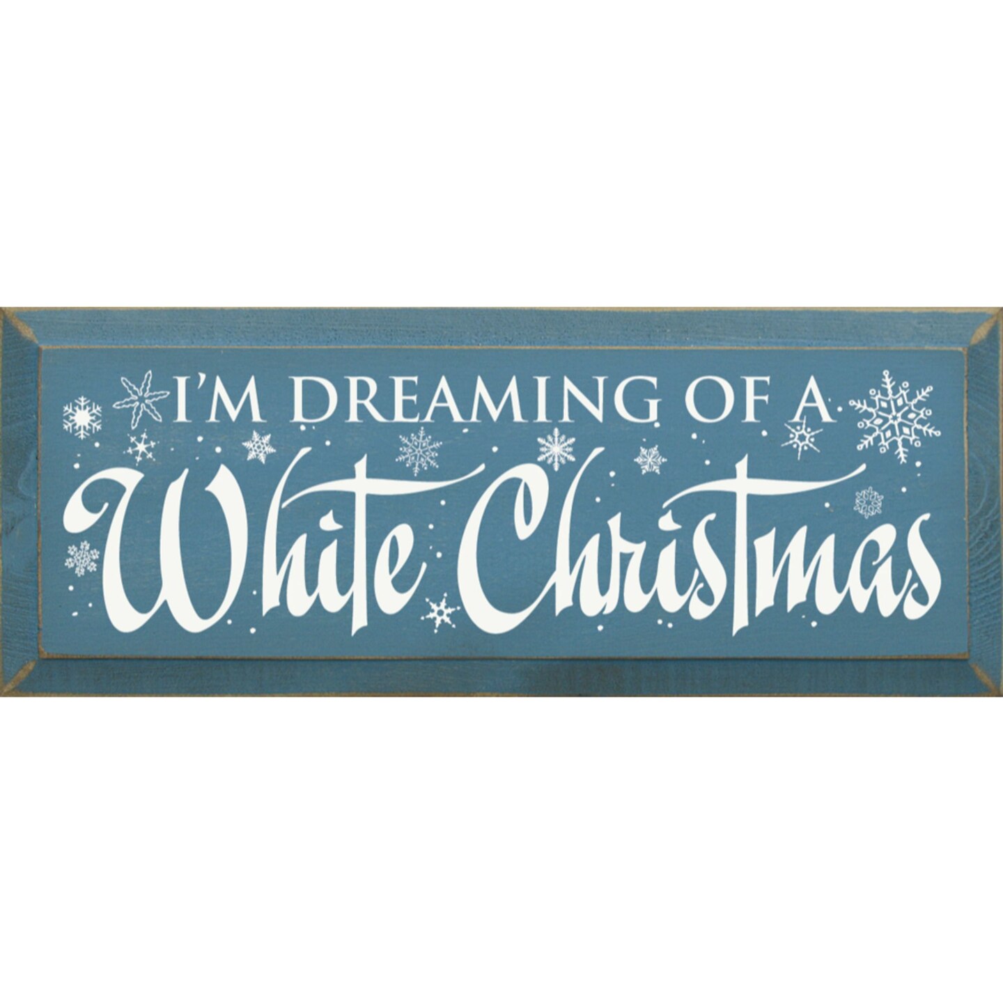 Contemporary Home Living 18" Blue and White Rectangular White Christmas Wood Sign
